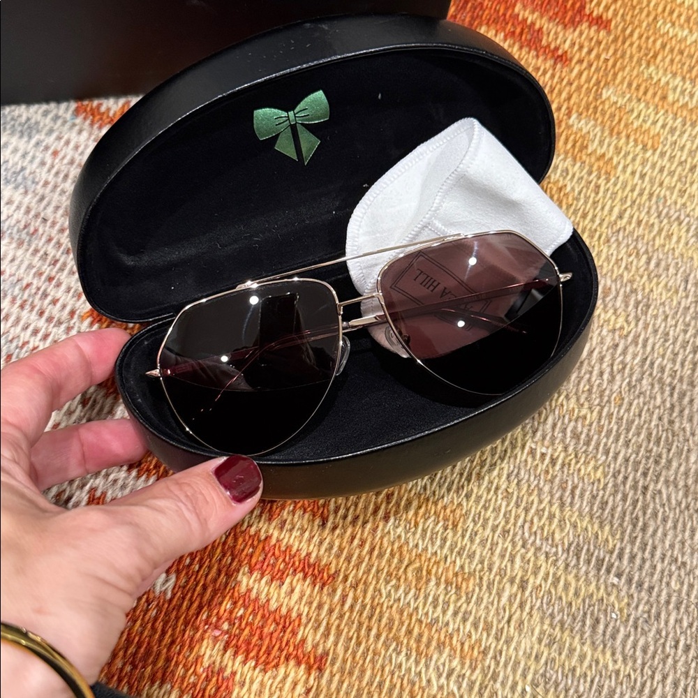 Chic ANEA HILL “Yacht” Gold Aviator Sunglasses